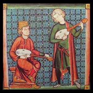 Two musicians from the Cantigas de Santa Maria